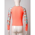 thumbnail image 5 of Mufeng Kids Girls Rash Guard Shirt UPF 50+ Long Sleeve Quick Dry Swim Shirts Top Orange 8, 5 of 6