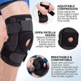 thumbnail image 3 of Dynamic Gear Open Patella Knee Brace, Dual Aluminum Stability Hinges - Padded Neoprene Adjustable Compression Support for Meniscus Tear, ACL, Strains, Knee Pain, Arthritis, 3 of 8