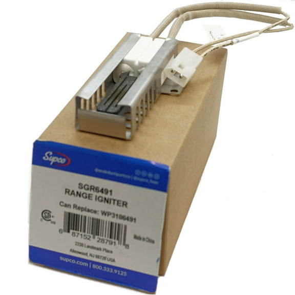 Supco Oven Range Igniter for Whirlpool, AP6007756, PS11740875, WP3186491