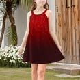 thumbnail image 4 of MGDXOX Girls Sleeveless Ombre Print Dress with Square Neck and Loose Fit Casual Swing Dress for Parties Red 9 Years, 4 of 9