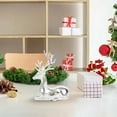thumbnail image 5 of DAMAI Christmas Reindeer Figurines Decorations, Sitting Standing Xmas Deer Statues, Glossy Elk Sculpture Tabletop Ornaments for Mantel Fireplace Table Centerpieces Home Décor(Sliver Sitting), 5 of 5