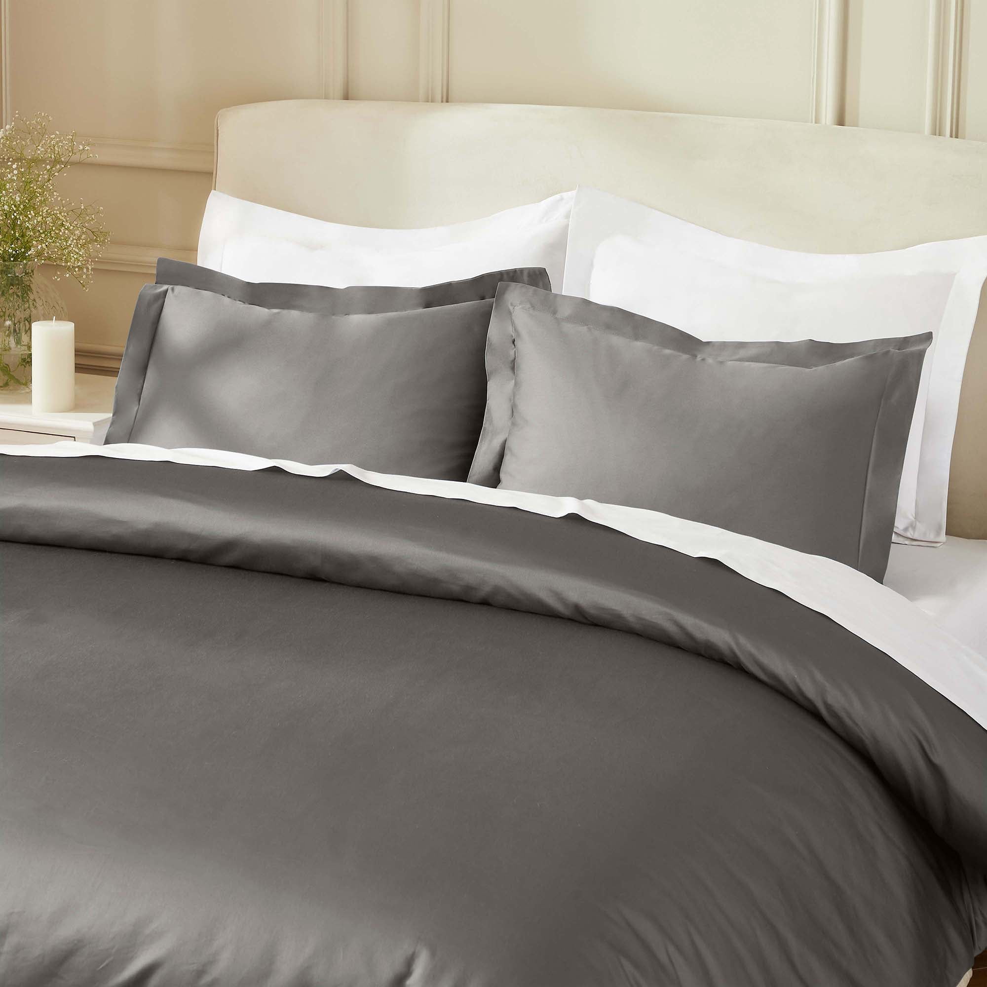 Superior Egyptian Cotton 850 Thread Count Duvet Cover Set, Full/Queen, Gray