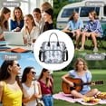 thumbnail image 7 of OBREWU Blue Floral Pattern Women's Insulated Leakproof Large Lunch Bag, Oxford Cloth, 7 of 7