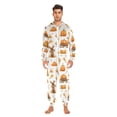 thumbnail image 5 of Adult Christmas Onesie Pumpkin Wheat Adult Zipper One-Piece Pajamas Unisex Pajamas with Pockets, 5 of 6