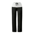 thumbnail image 2 of Pantalones de mezclilla Gibobby Pantalones de yoga sueltos con estampado de cintura elástica y tira de bolsillo de cintura alta para mujer Negro L, 2 of 5