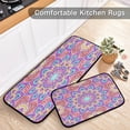 thumbnail image 5 of GZHJMY Vintage Flower Mandalas-c Kitchen Rug,Set of 2 Decoration Non Skid Washable Soft Super Absorbent Anti Kitchen Floor Mats for Kitchen Office Laundry Room Bathroom (19"x27"+19"x47"), 5 of 7