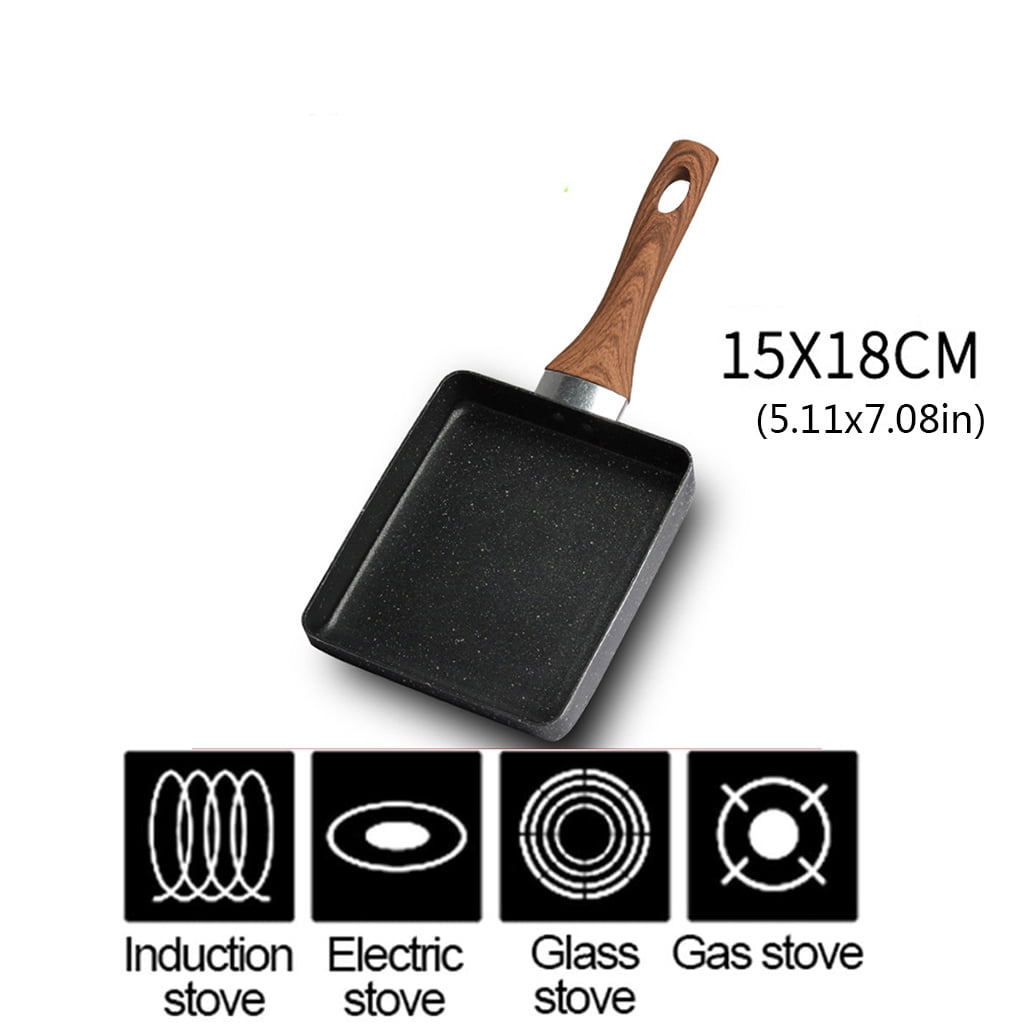 Geemin Square Fry Pan Steak Pot Non Stick Stainless Steel Material Wok Pan with Handle for Home Induction Electric Gas Cooktop