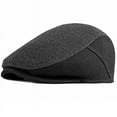 thumbnail image 3 of SikaFu Berets Men Cap Thick Warm Wool Beret Hat with Ear Flap Retro Ivy Newsboy Flat Cap Male Ajustable Autumn Winter Beret Cap, 3 of 6