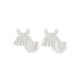 thumbnail image 2 of BemeyourBBs Toddler Baby Girl Summer Clothes Infant Baby Girl Cotton Smocked Outfit Solid Floral Flying Sleeve Ruffle Tank Tops and Shorts Set Little Girls 2 Piece Summer Outfit, 2 of 9