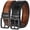 Black/Tan, variant on Fianmy Men's Reversible Belt 1 Piece, 1 3/8" Leather Dress Casual Belt for Men, Trim to Fit for Elegant Style