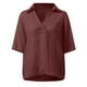 thumbnail image 4 of Vestidos Casuales Para Mujer, Blusas De Mujer De Moda Blusa informal de manga corta con solapa y cuello halter para mujer, color liso, con mangas 3/4, 4 of 5