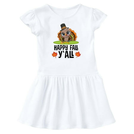 

Inktastic Thanksgiving Happy Fall Turkey Gift Baby Girl Dress