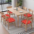 thumbnail image 6 of Red Christmas Snowflake Seat Covers for Dining Room Chairs Set Of 6,Stretch Printed Washable Chair Seat Cover with Elastic Ties and Button,Removable Waterproof Couch Cushion Covers, 6 of 6