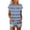 Blue, variant on Babysbule Women's Casual Short Sleeve Round Neck Stripe Blouse, Lightweight Comfy Daily Wear, Fashion Striped Ladies Top for Home or Work