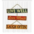 thumbnail image 3 of Ambesonne Live Laugh Love Shower Curtain, Rusty Signs, 69"Wx84"L, Multicolor, 3 of 3