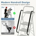 thumbnail image 2 of Sweetcrispy 5-Step 63-Inch Plastic Ladder Stool with Tool Tray, Non-Slip Steps, Handrails for Kitchen Garage Outdoor, Black, 2 of 9