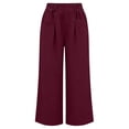 thumbnail image 3 of GUACER Wide Leg Pants for Women Elastic Waist Pleated Textured Trousers with Pockets Casual Loose Fit Pants, 3 of 7