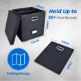 thumbnail image 2 of Caja de almacenamiento de discos de vinilo ZEDKEHO negra con capacidad para más de 50 discos, 2 of 7