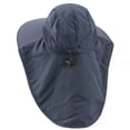 thumbnail image 2 of HOMEIORA 1pc Sun Hat for Men & Women, UPF 50+ Protection Breathable Wide Brim Bucket Hat for Summer Fishing, Hiking, Camping Lightweight Outdoor Adventure Cap, Navy Blue, 2 of 4