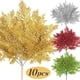 thumbnail image 2 of Ramas de pino artificiales con purpurina, plantas falsas, adornos para árbol de Navidad, hojas con lentejuelas doradas y brillantes, suministros para decoración del hogar para fiestas navideñas, 2 of 5