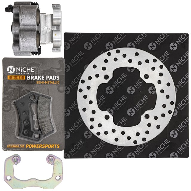 Niche Rear Left Brake Rotor Caliper Pad Kit for Polaris Ranger XP 1000 5248250 UTV MK1007944