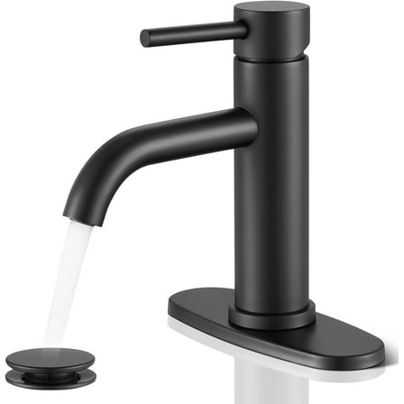 Black Bathroom Faucet, Single Hole Bathroom Faucet, Single Handle Faucet for Bathroom Sink, Vanit