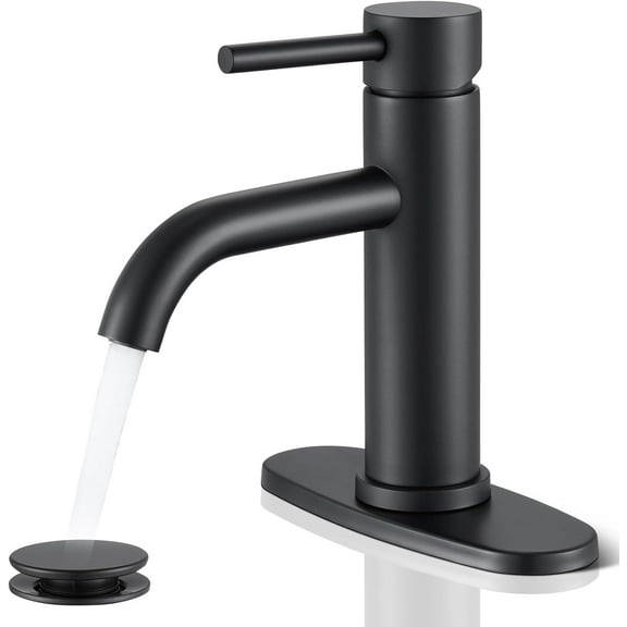 Black Bathroom Faucet, Single Hole Bathroom Faucet, Single Handle Faucet for Bathroom Sink, Vanit