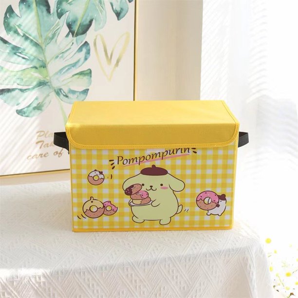 Anime Sanrioed My Melody Hellokittys Kuromi Pochacco-caja de almacenamiento plegable Kawaii, guantera de gran capacidad no tejida, bonita caja de Juguetes