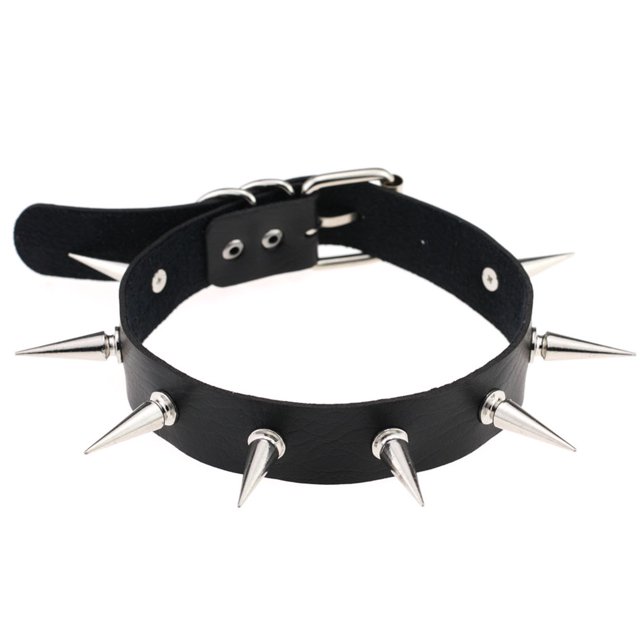 Gargantilla de cuero de PU vintage con collar de pinchos unisex FleinngHoz JD710495408