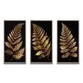 thumbnail image 2 of Designart "Golden Fern Against Black Background I" Floral Ferns Framed Wall Art Set Of 3 - Gold Modern Frame Gallery Wall Set For Home Decor, 2 of 6