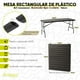 thumbnail image 2 of Mesa para jardín rectangular plegable acabado tipo madera plástico HDPE ligera Folding table mesa premium para terraza eventos de 1.66m, 2 of 8