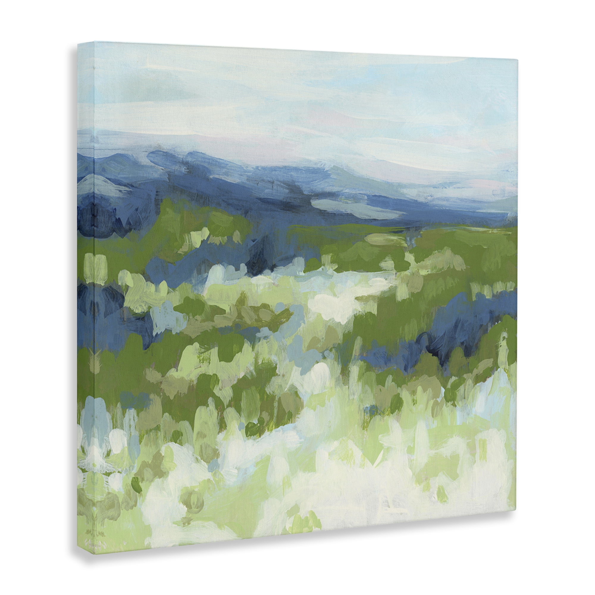 Stupell Industries Green Nature Abstraction Abstract Painting Wrapped Canvas Art Print Wall Art, 24 x 24
