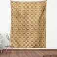 thumbnail image 4 of Ambesonne Retro Fabric by the Yard Upholstery, Oriental Geometric Flower, 1 Yard, Caramel Tan, 4 of 5