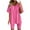Hot Pink, variant on GERsome Womens 2 Piece Outfit Solid Color Oversized T-Shirt Tops Biker Shorts Workout Sports Tracksuit S-3XL (Black,L)