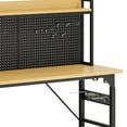 thumbnail image 6 of Craftian Adjustable Workbench with Pegboard,2-Tier Heavy Duty Work Table with Wheels, 6 of 11