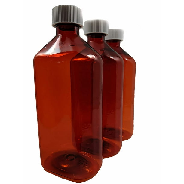 Oval Pharmacy Bottle for Liquid Medicine Amber Medicine Bottle