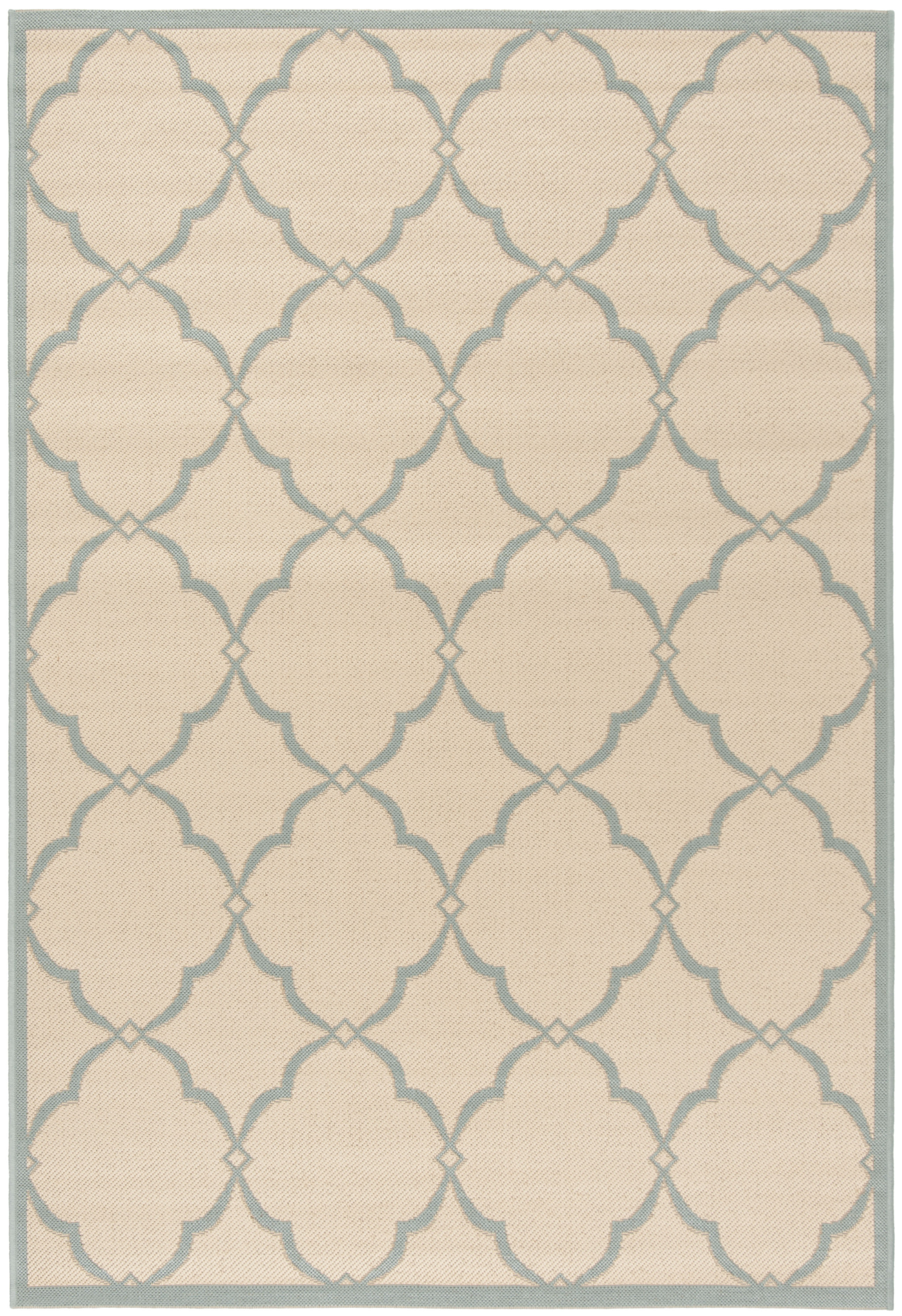 Safavieh Linden Ognena Geometric Indoor/Outdoor Area Rug, Cream/Aqua, 5'3" x 7'6"