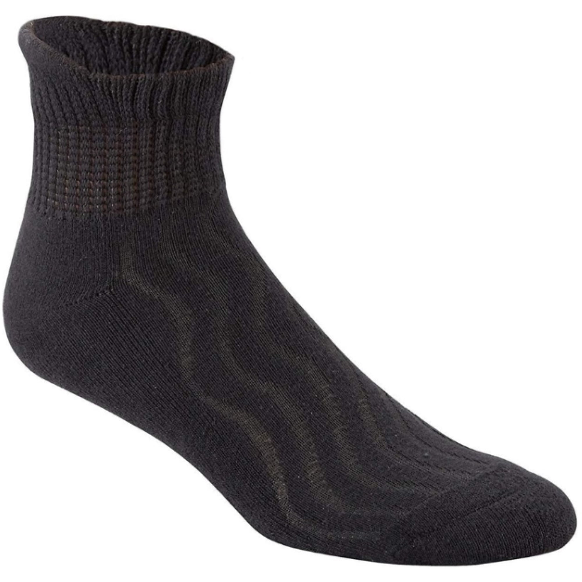 Diabetic Seamless Toe Black Ankle Socks, Large, Unisex, 1 Pair