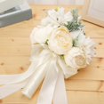 thumbnail image 3 of Flores de peonía artificial blanca de novia para de boda, festivales, despedida de soltera, cena de ensayo Accesorios fotográficos rom Gloria ramos de novia, 3 of 9