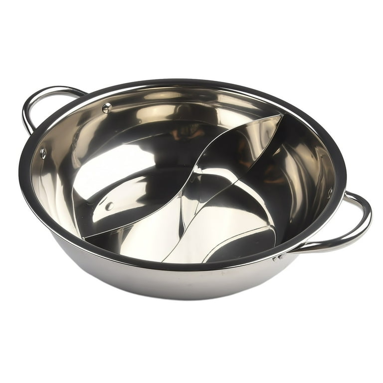 28cm Hot Pot Twin Divided Stainless Steel 28cm Cookware Hot Pot Ruled  Compatible