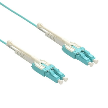 Cable Central LLC 15m Uniboot LC/UPC-LC/UPC OM4 Multimoide Duplex Aqua Fiber Optic Patch Cable with Pull Pus - 49.2 Feet