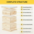 thumbnail image 5 of 20 Deep Frame & 10 Medium Frame w/ 3 Brood Boxes Hive Frame/Bee Hive Frame/Beehive Frames w/ Metal Roof for Beekeeping, 5 of 7