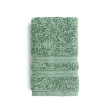 Mainstays Performance Cotton Hand Towel, Super Soft Quick Dry Fade Resistant, Solid Green Sage