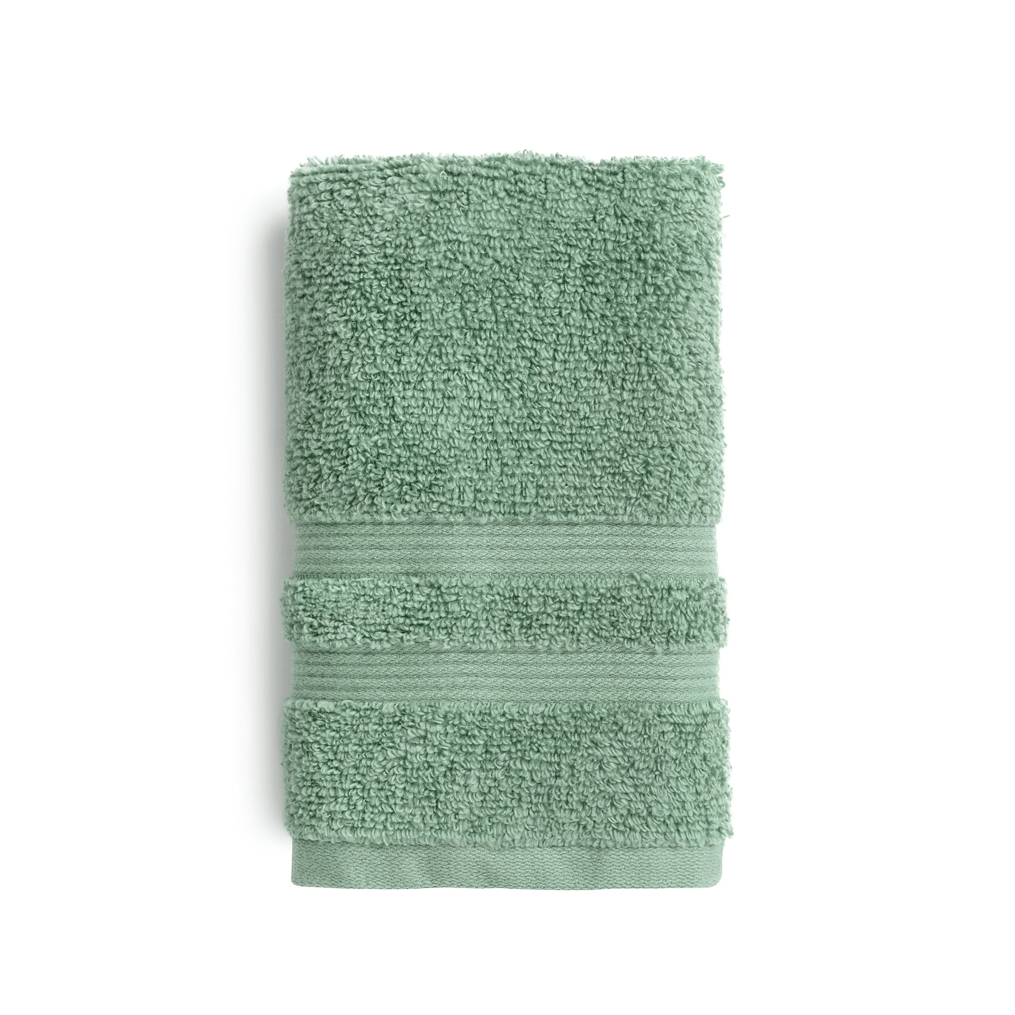 Mainstays Performance Hand Towel, 16 in x 26 in, 100% Cotton, Quick Dry, Fade Resistant, Green Sage, 1 Count