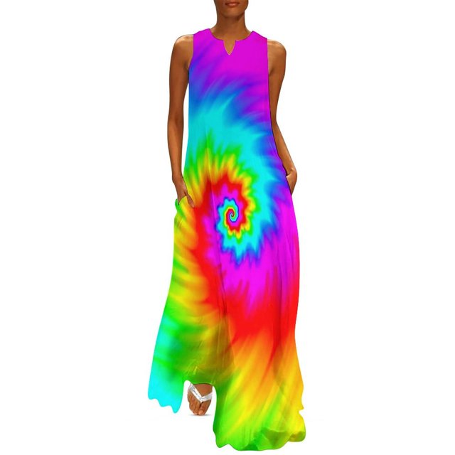 Robe Teinture sur Nœuds Imprimé Léopard Robe Maxi de Soirée Design Col en V Robes Longues Décontractées Vêtements de Rue Oversize