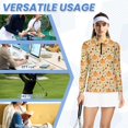 thumbnail image 5 of Jiueut Pumpkin Pinecone Maple Leaves Print Matching Golf Shirts for Couples Thanksgiving Women's Long Sleeve Golf Shirts Workout Tops Mens Zip Up Polo Shirt 2026 His & Hers Sports Top, Size L, 5 of 6