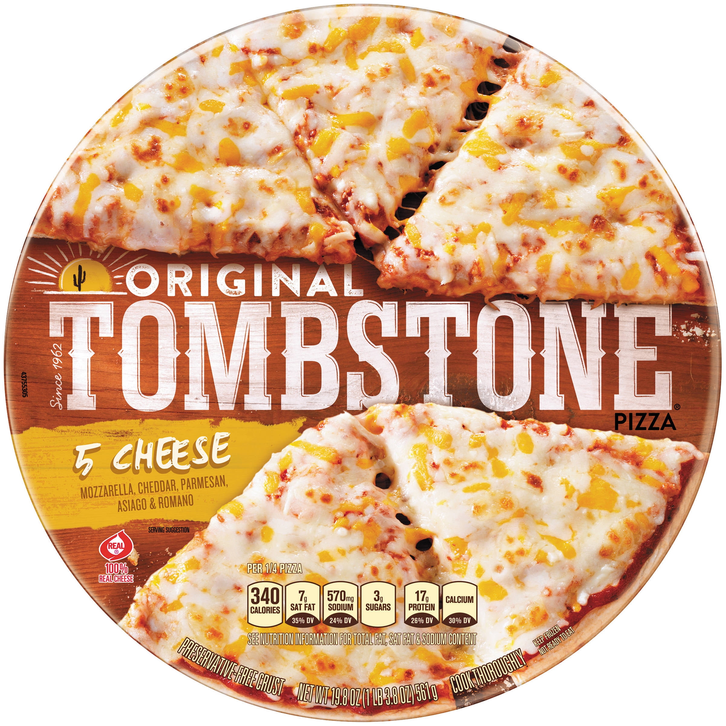 Tombstone Original Five Cheese Frozen Pizza 19 8 Oz Pack Walmart Com Walmart Com