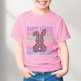 thumbnail image 2 of MIXUE Kids Girls Tops & T-Shirts Kids Summer Easter Bunny Round Neck Petal Sleeve Casual Solid Color Pullover T Shirts Activewear,Pink,8-9 Years, 2 of 4