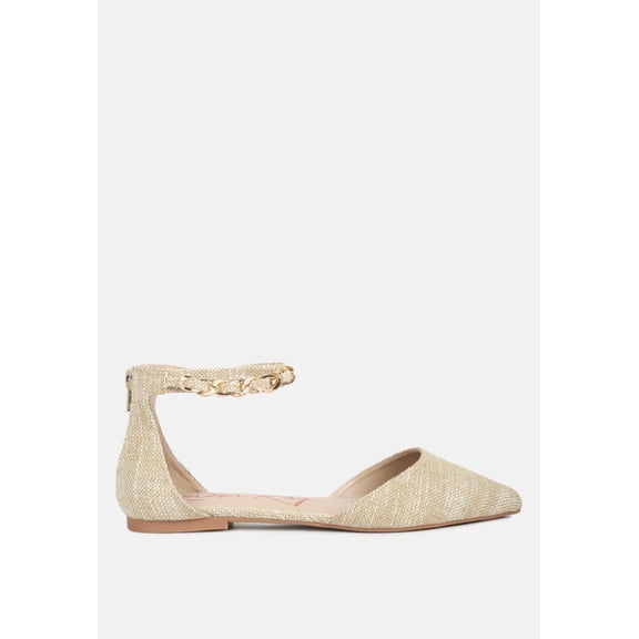 Buqisi Chain Embellished Flat Sandals