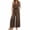 Coffee, variant on Linen Tank Jumpsuits for Women Dressy Casual Sleeveless Wide Leg Rompers Work V Neck One Piece Jumpsuit Yellow, 2XL